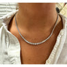 6 Carat Natural Diamond Riviera Graduated Tennis Necklace Platinum 17" 4-Prong