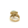 7 Carat Trilliant Cut Watermelon Green Tourmaline with Diamond Sides in 18K Gold 2 Tone Ring