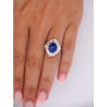 7.04 Carat Blue Star Sapphire and Diamond Platinum Ballerina Ring