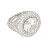 7.71 Carat Round Cut I2 Natural Diamond Cluster Ring in 18K White Gold