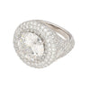 7.71 Carat Round Cut I2 Natural Diamond Cluster Ring in 18K White Gold