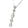 8 Carat TW Art Deco Antique Lariat Y Drop Necklace With Old Euro Cut Pear, Asscher, Marquise, Round & Cushion Cut Natural Diamonds