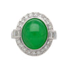 8,55 ct unbehandelter Fei Cui Jadeit Jade Diamant Platin Ring