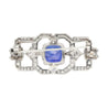 8.64 Carat AGL Certified Ceylon Cushion Cut Blue Sapphire and Diamond Brooch Pin