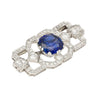 8.64 Carat AGL Certified Ceylon Cushion Cut Blue Sapphire and Diamond Brooch Pin