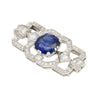 8.64 Carat AGL Certified Ceylon Cushion Cut Blue Sapphire and Diamond Brooch Pin