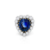 9 Karat No Heat Ceylon Blauer Saphir und Alter Euro Schliff Diamant Ring in 14K