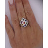 9.31 CTTW Mixed Color Sapphire, Amethyst, Garnet, Diamond Cluster Ring