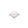 9.5mm South Sea White Pearl and Baguette Diamond Ring in Platinum