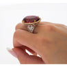 AGL Certified 28.29 Carat No Heat Purplish Pink Tourmaline & Diamond Ring