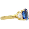 AGL Certified 4.49ct Burma Blue Sapphire Diamond 3-Stone Ring