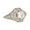 Antique Art Deco Era Platinum 1 Carat Old European Cut Diamond Ring