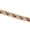 Art Deco 14K Gold Ruby and Diamond Bracelet Link Bracelet