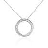 Baguette Cut Circle Diamond Pendant in 14k white gold