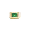 Carat Emerald-Cut Emerald Men&#39;s Ring in 18K Gold