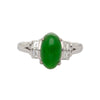 معتمد 2.69 قيراط بيضاوي أخضر ساطع غير معالج A Jadeite Jade بلاتين Ring