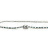 Classic Riviera Natural Blue & White Diamond Box Tennis Bracelet in 18K White Gold | 7.25" - 1.7mm