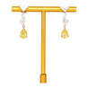 Fancy Vivid Yellow, Pink Diamond and GIA Diamond 18K Earrings