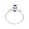 GIA Cert. 1.85 Carat Oval Blue Sapphire & Diamond 14K White Gold 3 Stone Ring