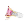 GIA Certified 15.07 Carat Emerald Cut Pink Tourmaline and Diamond Ring