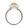 GIA Certified 1.01 Carat Round Cut Fancy Yellow Diamond Ring