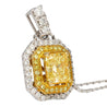 GIA Certified 1.05 Carat Fancy Yellow Diamond Pendant Necklace