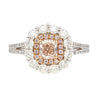 GIA Certified 1.51 CTTW Fancy Light Brown Pink Internally Flawless Diamond Ring