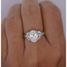 GIA Certified 3.23 Carat TW Oval Lab Grown Diamond Platinum Engagement Ring