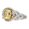 GIA Certified 3.25ct Yellow Diamond Heart Shank 18KGold Ring