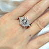 GIA Certified 3.45 Carat F/VVS2 Emerald Cut Diamond Engagement 3 Stone Ring