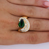 GIA Certified 3.55ct Pear Cut Tsavorite Diamond Cocktail Ring