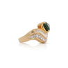 GIA Certified 3.55ct Pear Cut Tsavorite Diamond Cocktail Ring