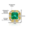 GIA Certified 5 Carat Colombian Emerald Unisex Ring in Textured Gold Setting