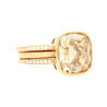 GIA Certified 5.02 Carat Cushion Cut Fancy Brown Yellow Diamond Ring in 18K Rose Gold & Detachable Bands