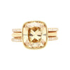 GIA Certified 5.02 قيراط Cushion Cut Fancy Brown Yellow Diamond Ring in 18K Rose Gold & Detachable Bands