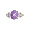 GIA Certified 5.32 Carat Purple Star Sapphire and Diamond Ring, Platinum