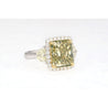 GIA Certified 6.07 Carat Radiant Cut Fancy Brownish Greenish Yellow Diamond Ring