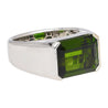 GIA Certified 6.47 Carat Green Tourmaline East-West Half Bezel 18K Ring