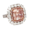 GIA Certified 6.53 Carat Fancy Pink & White Diamond Ring in 18K Rose Gold