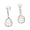 GIA Certified 7.51 Carat Total Pear Cut Diamond Drop Earrings in 18K White Gold