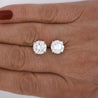 GIA Certified 8.02 Carat TW Natural Round Cut Diamond Stud Earrings