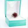 GIA Certified Hexagon Cut Pink Tourmaline with Diamond Halo Star Shape Ring in 18K White Gold