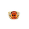 GIA Certified Oval Cut 13.5 Carat Mandarine Orange Spessartine Garnet Ring