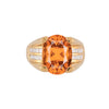 خاتم GIA Certified Oval Cut 13.5 Carat Mandarine Orange Spessartine Garnet Ring