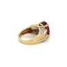 GIA Certified Oval Cut 7 Carat Purplish Red Tourmaline Ring with Diamond Sides in 18K Gold