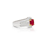 GRS Certified 1.37 Carat Burma Pigeon Blood Ruby & Diamond Ring in 18K Gold