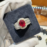 GRS Certified 1.37 Carat Burma Pigeon Blood Ruby & Diamond Ring in 18K Gold