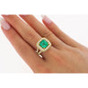 GRS Certified 2.66 Carat Minor Oil Colombian Emerald and Diamond Pave Ring