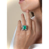 GRS Certified 6.78 carat Colombian Emerald and Baguette Cut Diamond Ring