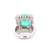 GRS Certified 6.78 carat Colombian Emerald and Baguette Cut Diamond Ring